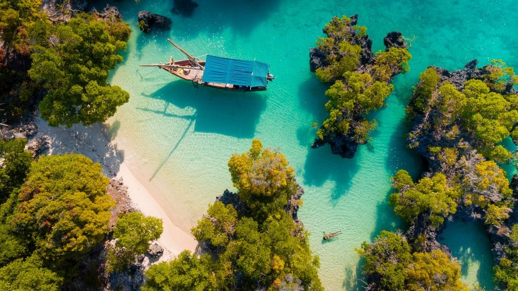 Aerial,View,Of,The,Pamunda,Island,,Zanzibar