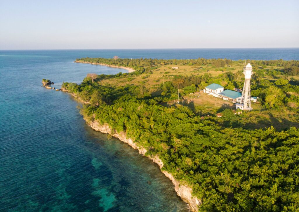 Aerial,View,On,Lighthouse,At,Ras,Kigomasha,Peninsula.,The,Northern