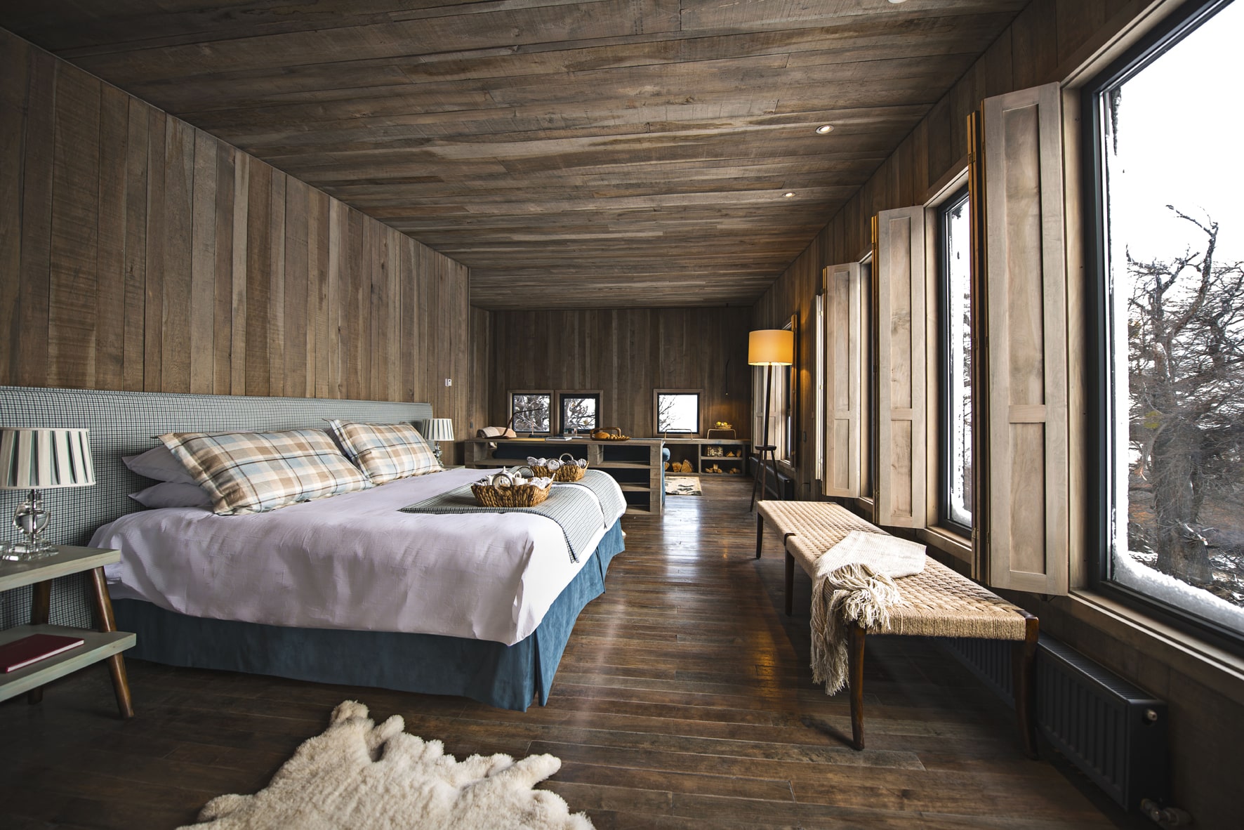 Chambre de la villa avec vue au Awasi Patagonia, en Argentine.