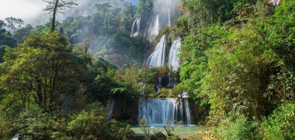 Cascade forêt sauvage Thi Lo Su Waterfall The Lor Sue Thaïlande