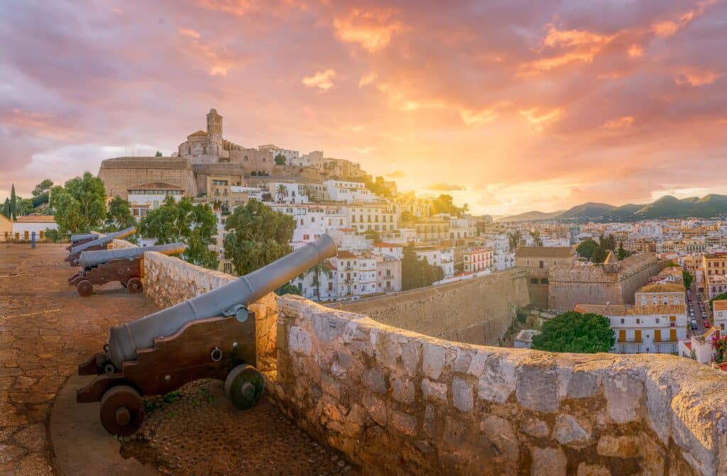 Landscape,With,Eivissa,At,Sunset,Time,,Ibiza,Island,,Spain