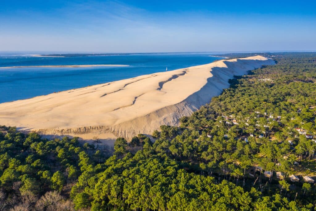 Dune du pilat vue du ciel bassin d'Archachon France