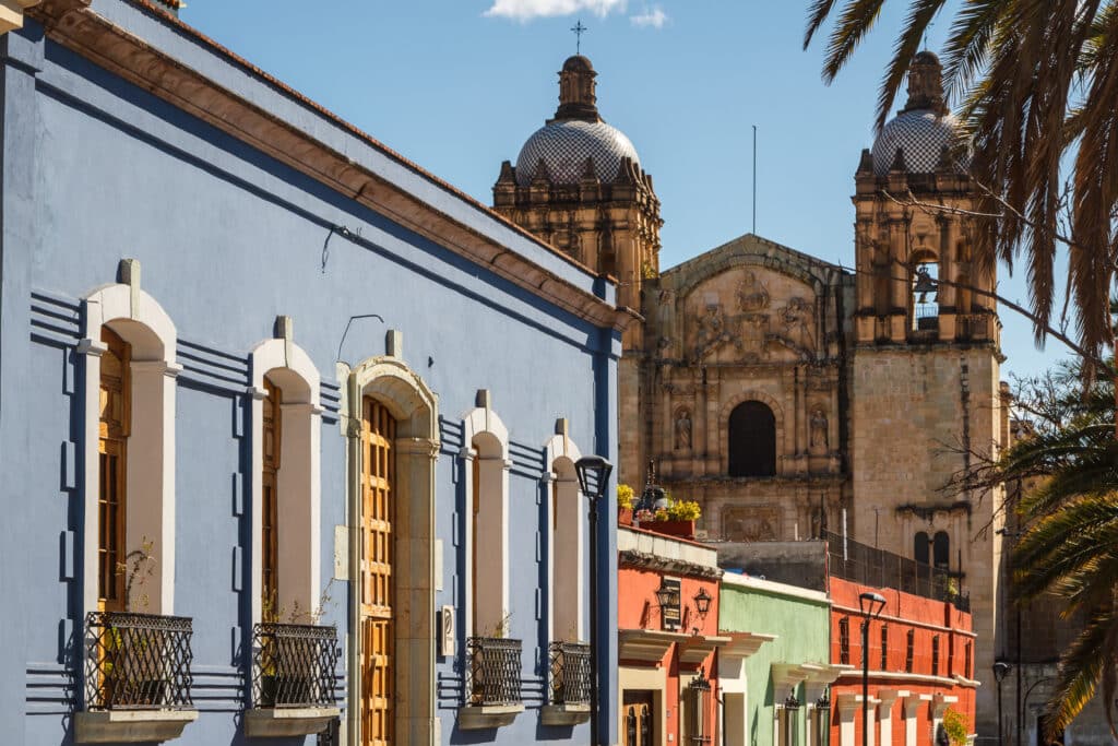 Colonial,Facades,In,The,Historic,Centre,Of,Oaxaca,,Mexico