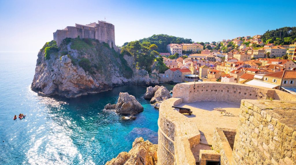 Dubrovnik,Bay,And,Historic,Walls,View,,Tourist,Destination,In,Dalmatia,