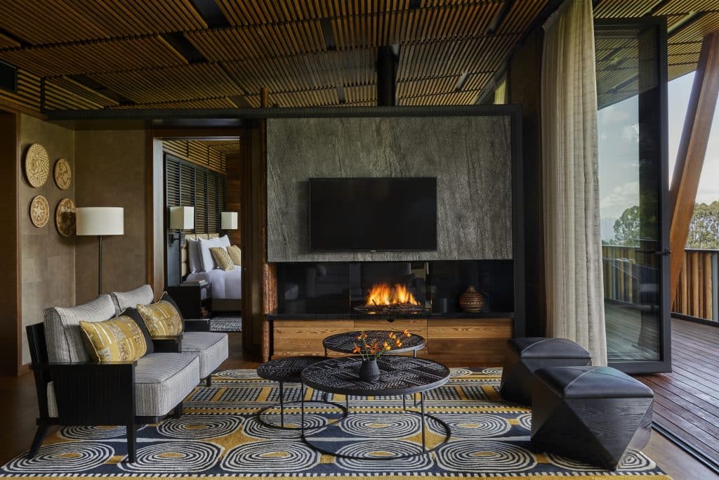 Gorilla's nest rwanda suite virunga salon et chambre