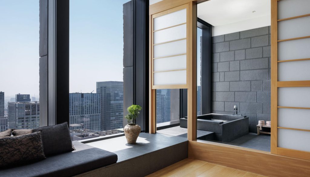 Japon Aman Tokyo salle de bain vue