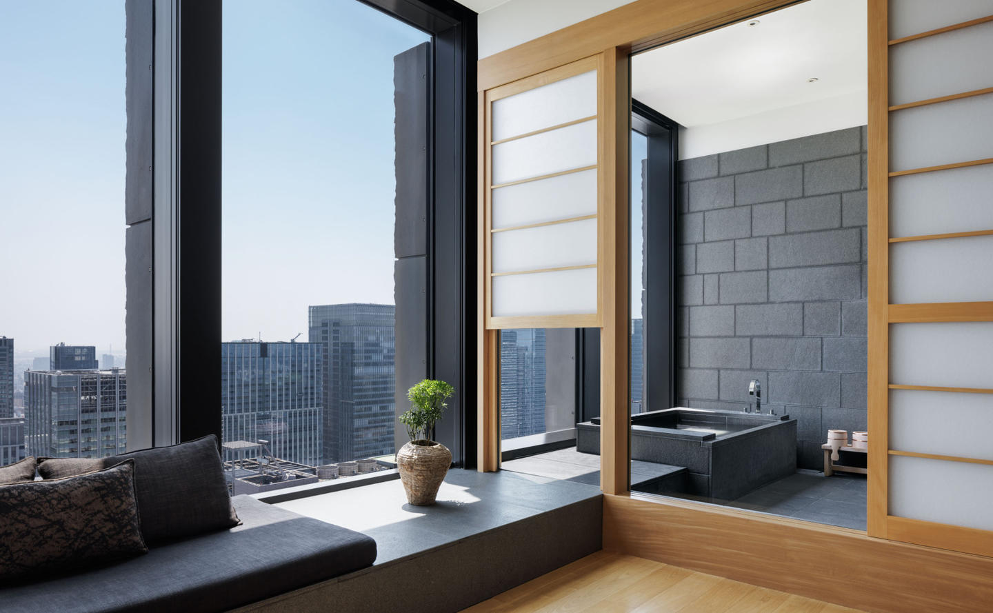 Japon Aman Tokyo salle de bain vue