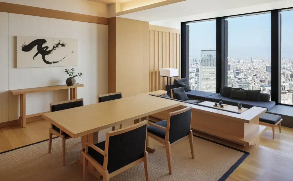 Japon Aman Tokyo suite salon vue