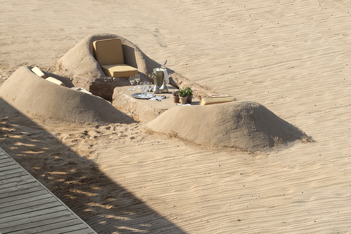 La sultana oualidia maroc diner dans le sable