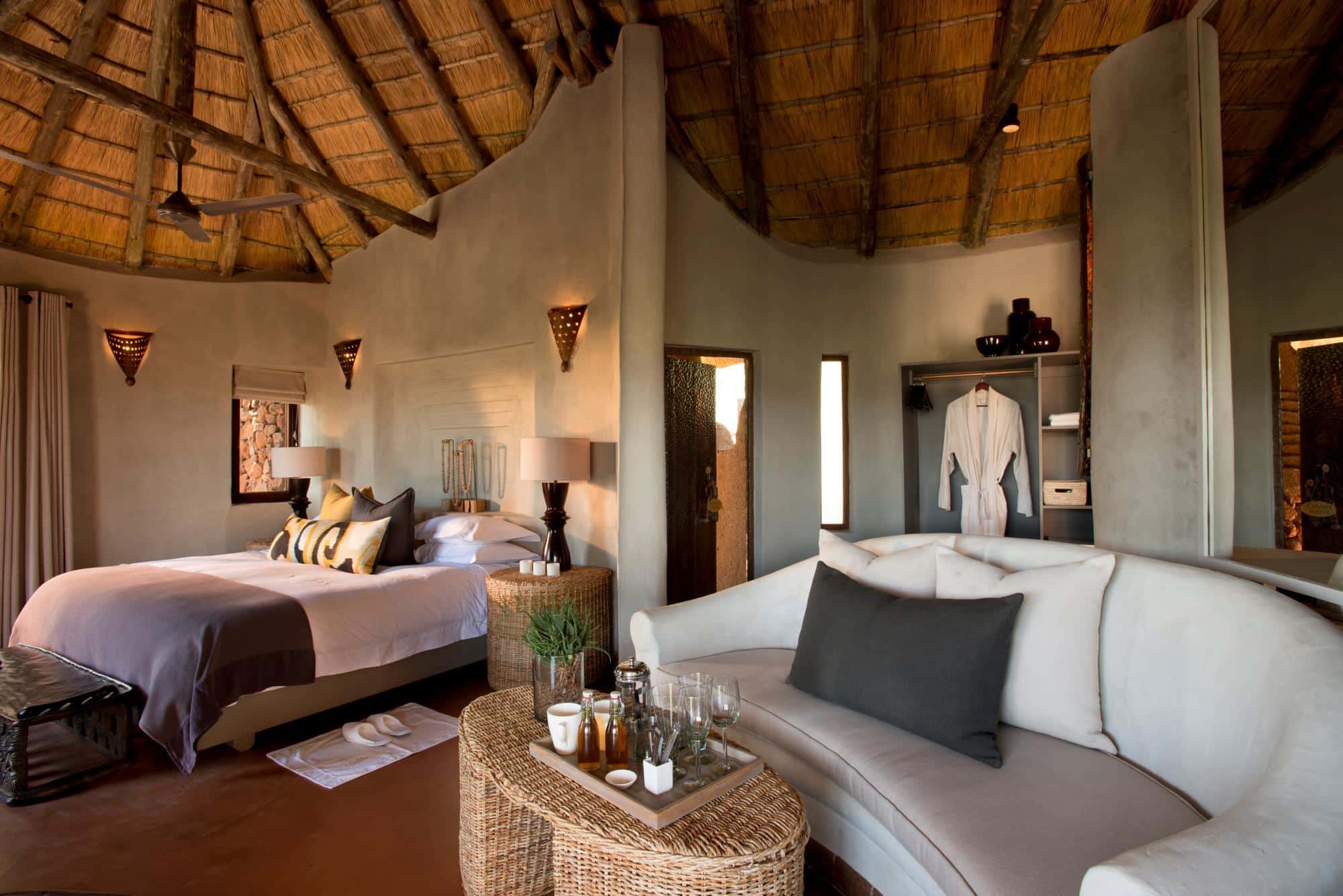 Chambre au Madikwe Safari Lodge en Afrique du Sud.