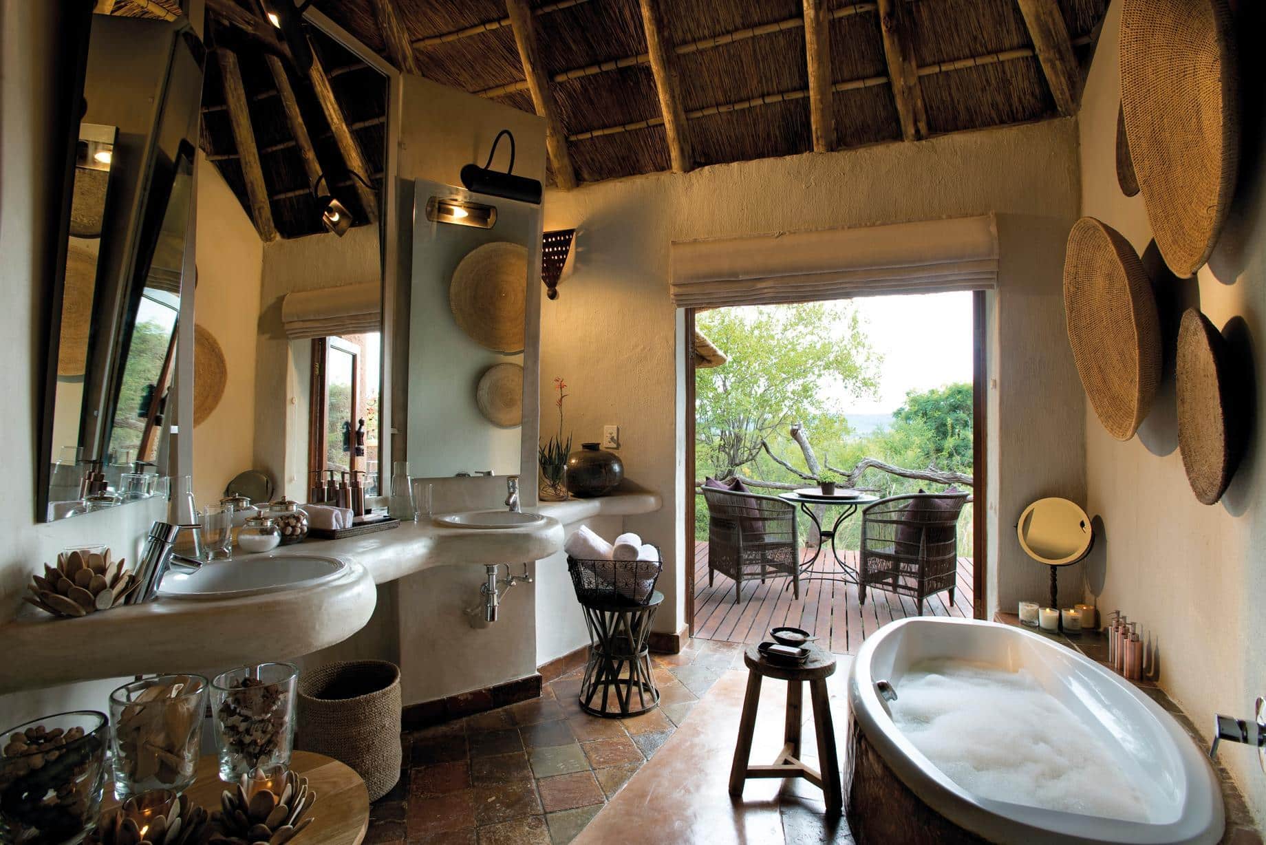 Salle de bain au Madikwe Safari Lodge en Afrique du Sud.