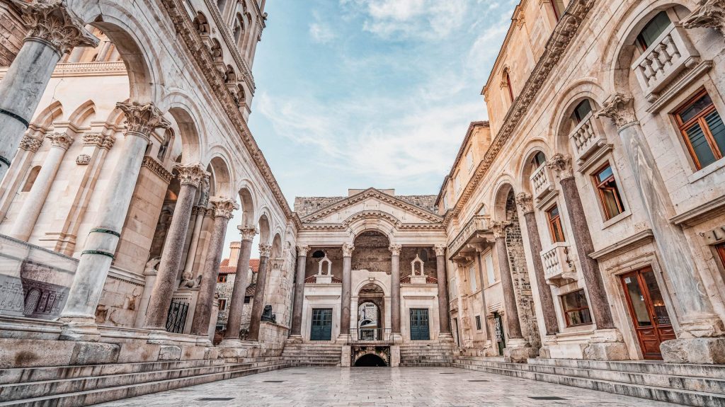 Split,,Croatia, ,Aug,15,,2020:,Empty,Diocletian,Palace,In