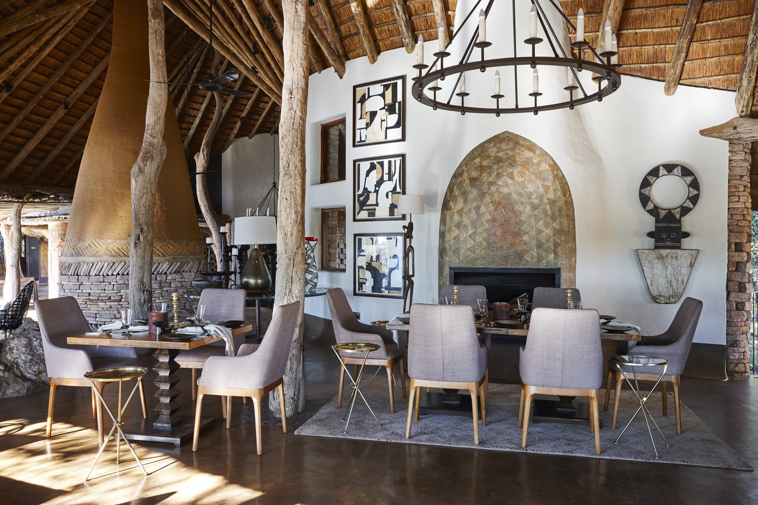 Salle de dîner à Pamushana au Zimbabwe.