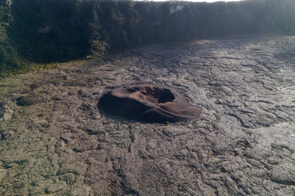 Aerial,View,By,Drone,Of,The,Piton,De,La,Fournaise,