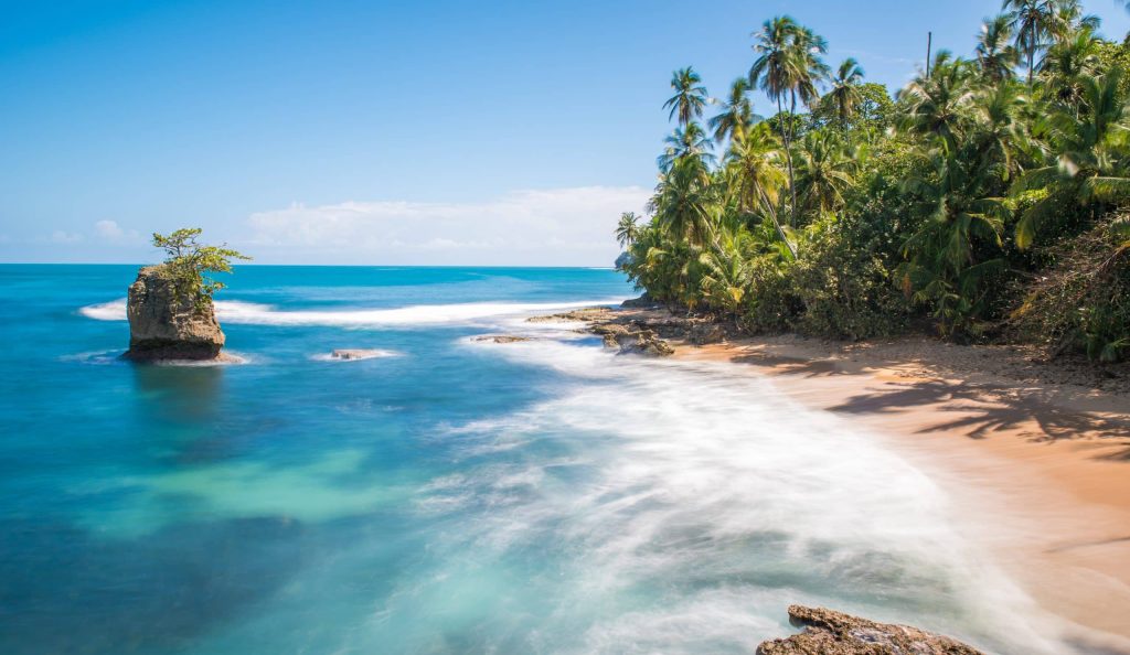 Wild,Caribbean,Beach,Of,Manzanillo,At,Puerto,Viejo,,Costa,Rica