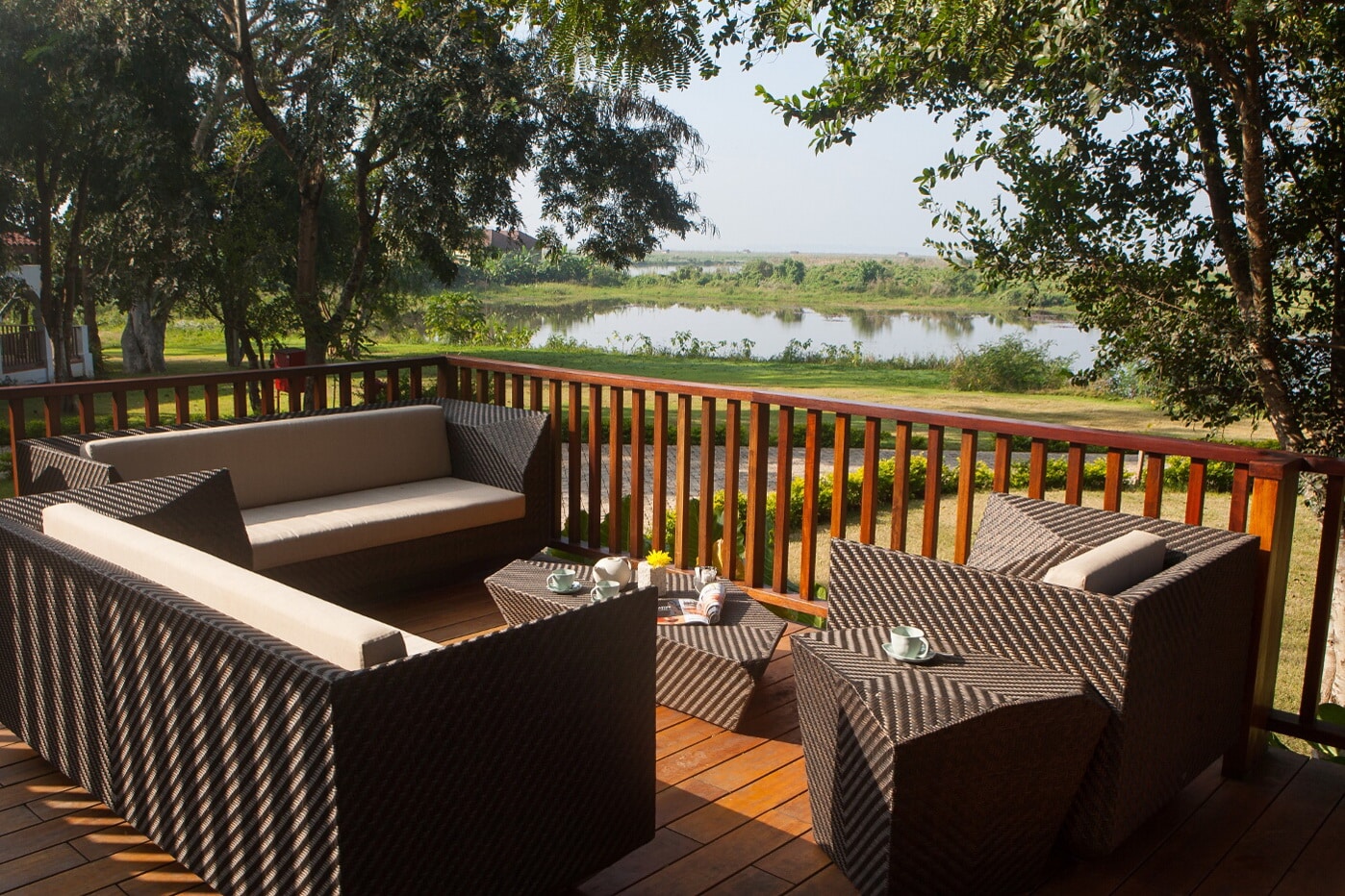 Sanctum inle resort Birmanie terrasse