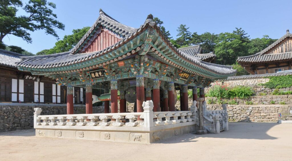 Korean,Buddhist,Temple,From,Silla,Dynasty,Era.,Bell,Pavilion,With