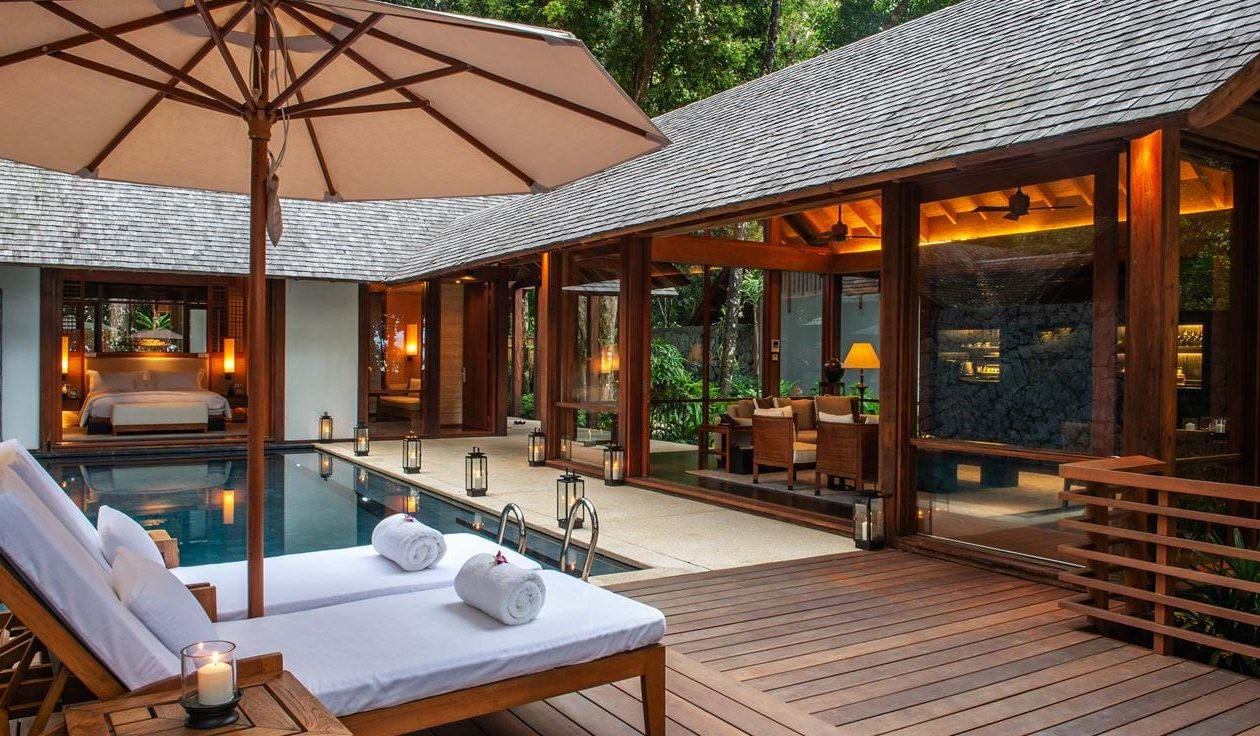 Piscine privée dans une suite au Datai en Malaisie.