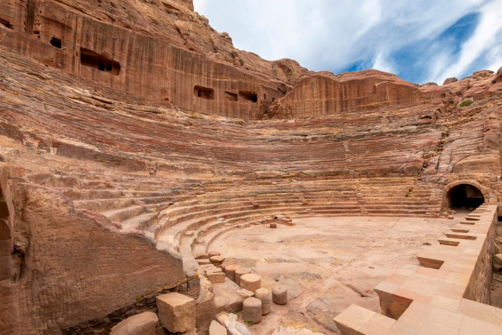 Theatre nabateen site archeologique petra jordanie