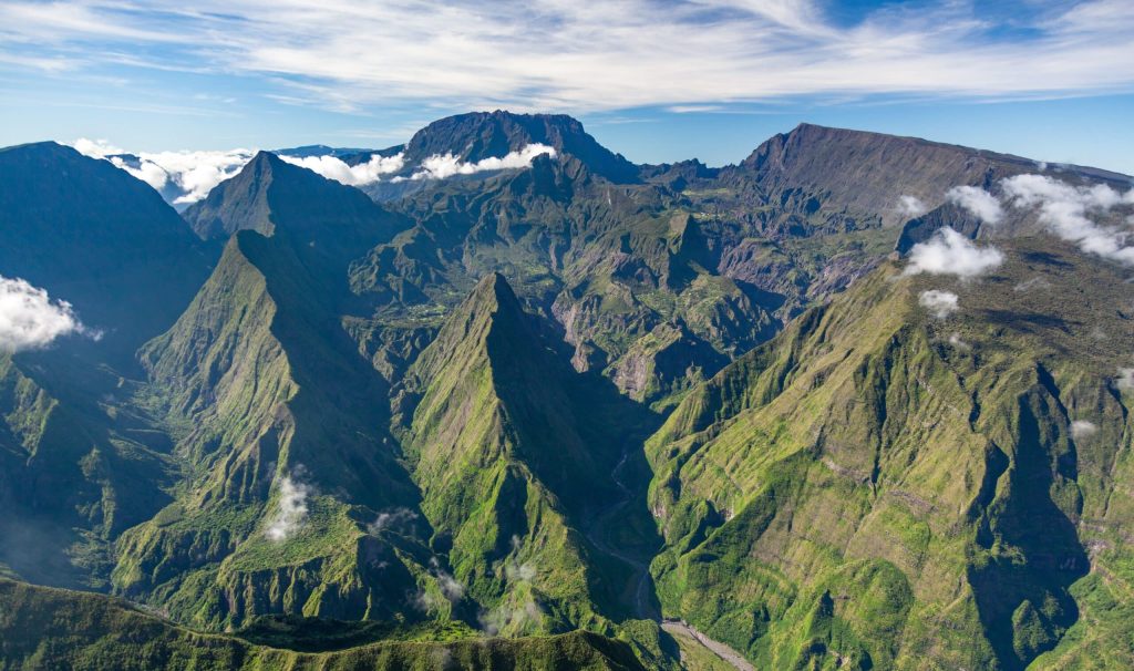Vue du ciel cirque de Mafate île de la Réunion