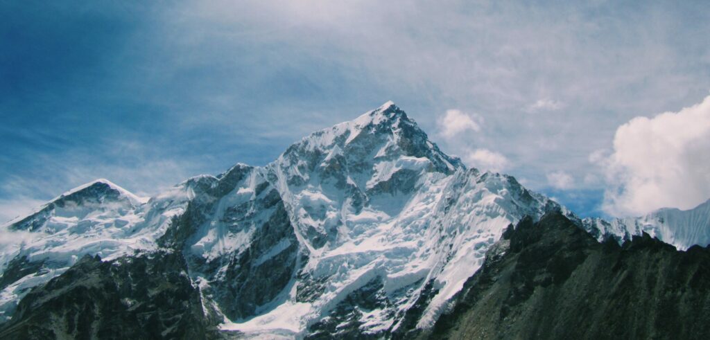 Vue panoramique Gorak Shep et mont Lhotse camp de base Everest Népal