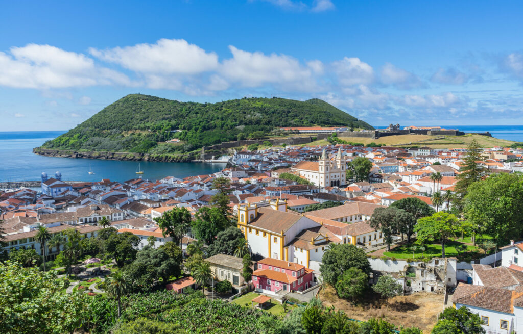 Sunny,View,Of,Angra,Do,Heroismo,From,Alto,Da,Memoria,