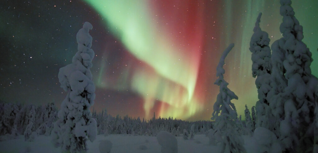 Revontulet sydäntalvella, Taivalkoski Pudasjärvi 2005