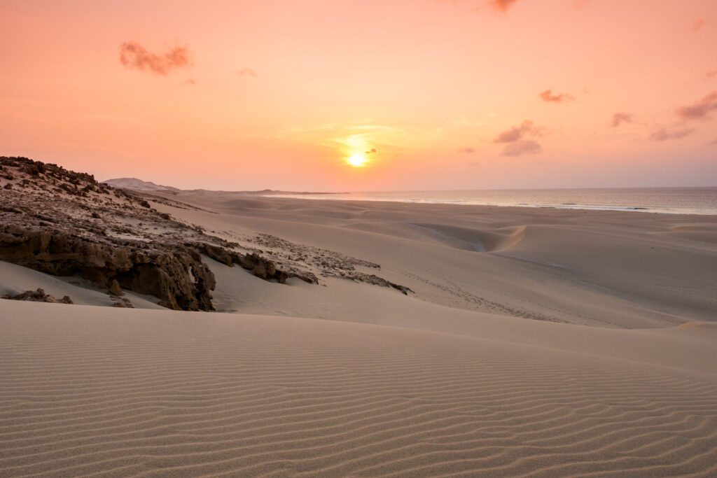 Sunset,On,Sand,Dunes,In,Chaves,Beach,Praia,De,Chaves
