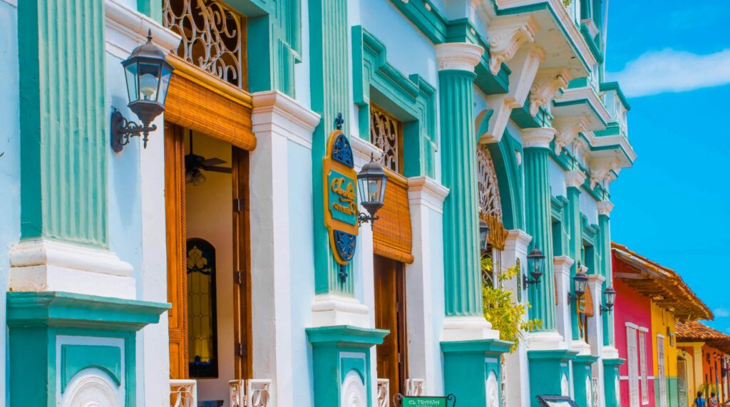 Granada,,Nicaragua,,May,,14,,2018:,Outdoor,View,Of,Facade,Buildings