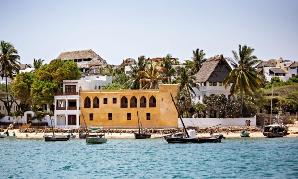 Lamu,,Kenya, ,February,2021:,Shore,View,Of,Shela,Town