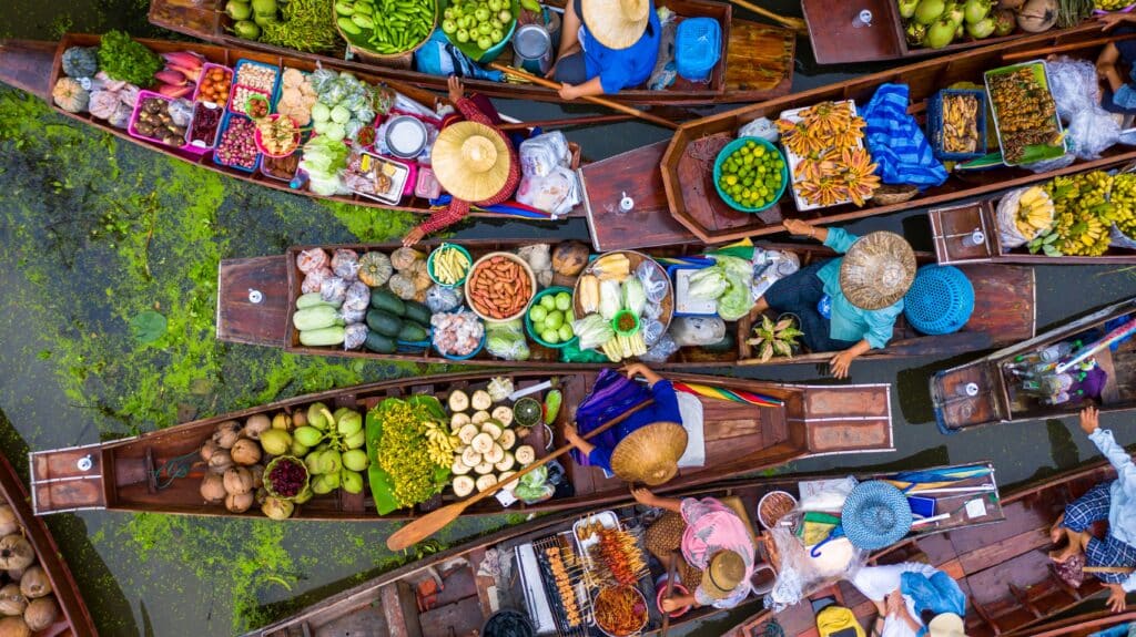 marché flottant Thaïlande Damnoen Saduak
