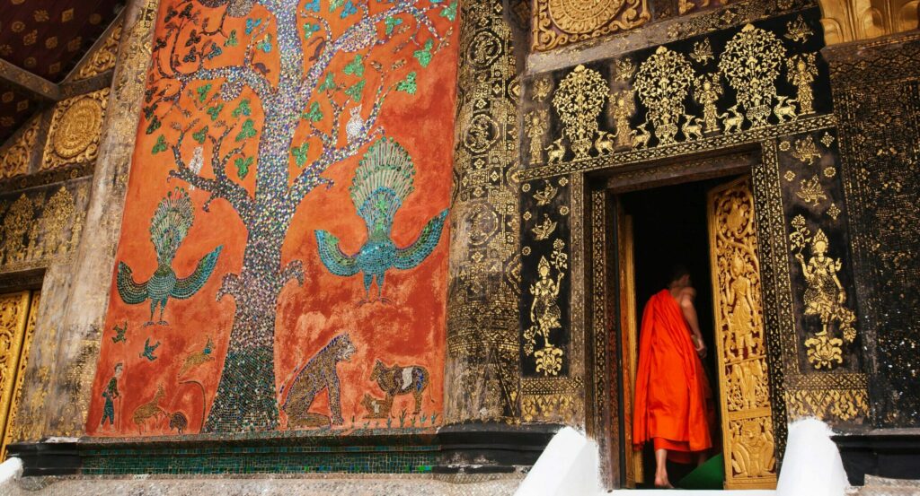 Elegant,Exterior,Of,Ancient,Temple,Of,Wat,Xieng,Thong,,Magical