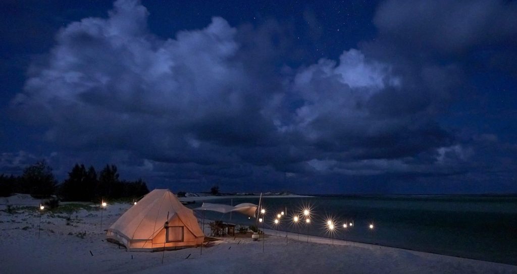 nuit glamping sur une ile archipel de bazaruto mozambique