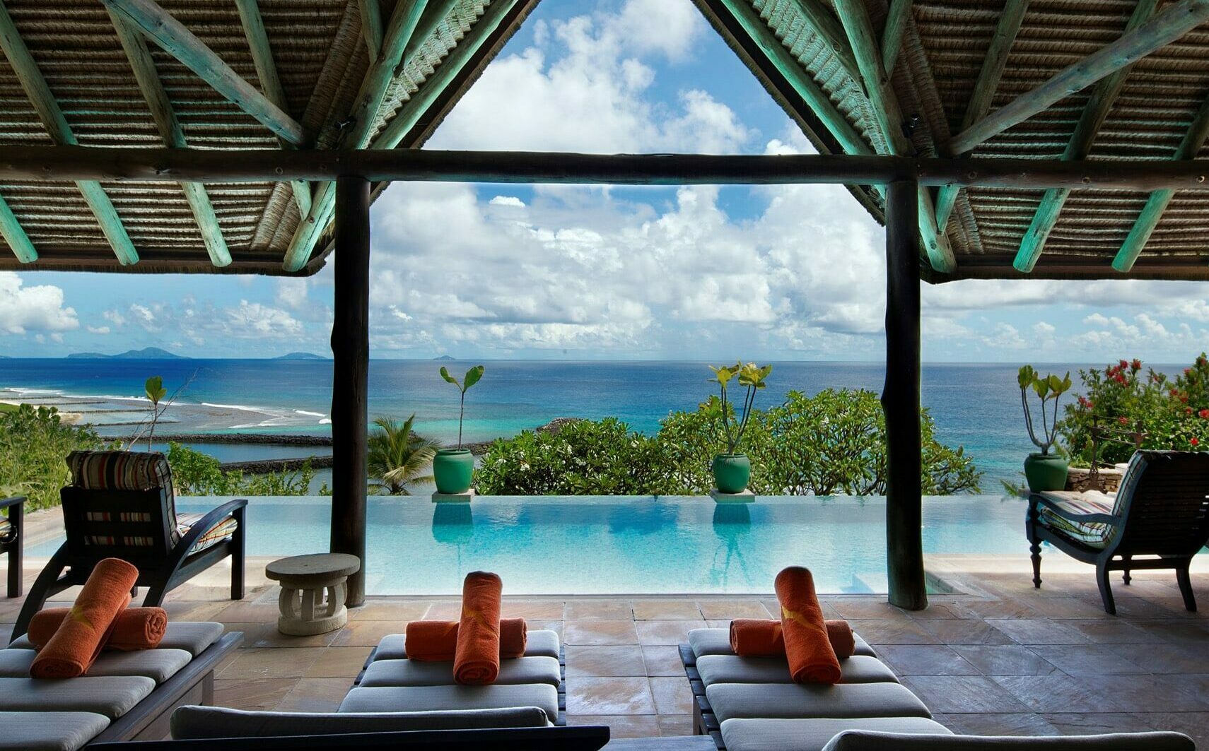 piscine privée vue villa privée Fregate Island Seychelles