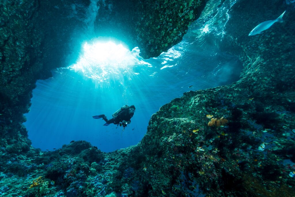 plongée grotte sous marine Grand Trou Bleu Belize