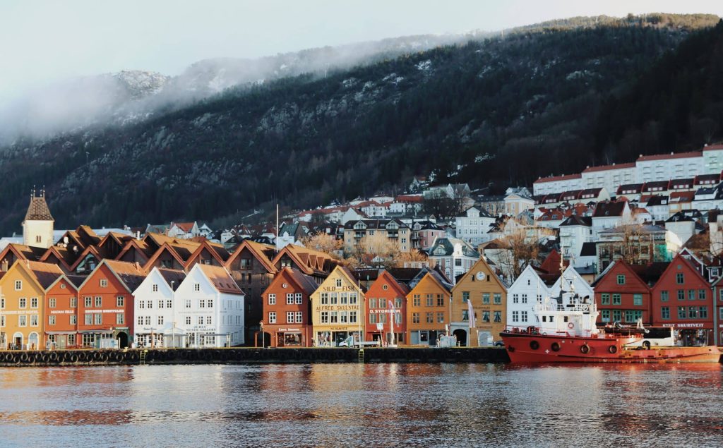 port fjord maison Bergen Norvège