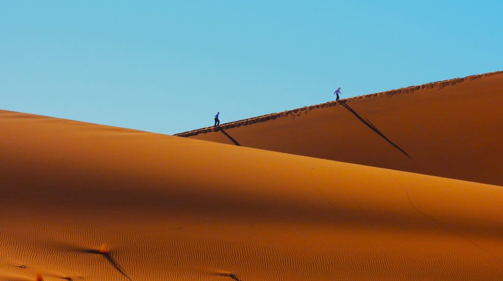 Dune,Hiking,In,Sossusvlei,Namibia