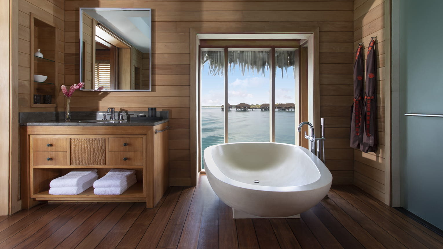 salle de bain Four seasons bora bora resort polynésie