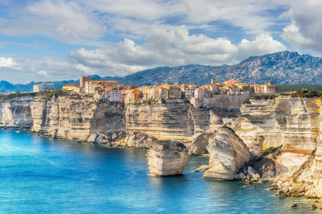 Landscape,With,Bonifacio,Town,In,Corsica,Island,,France