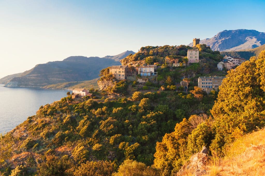 Village,Of,Nonza,Corsica,France,At,Sunset