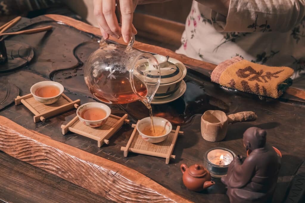 Tea,Ceremony,Is,Performed,By,Master