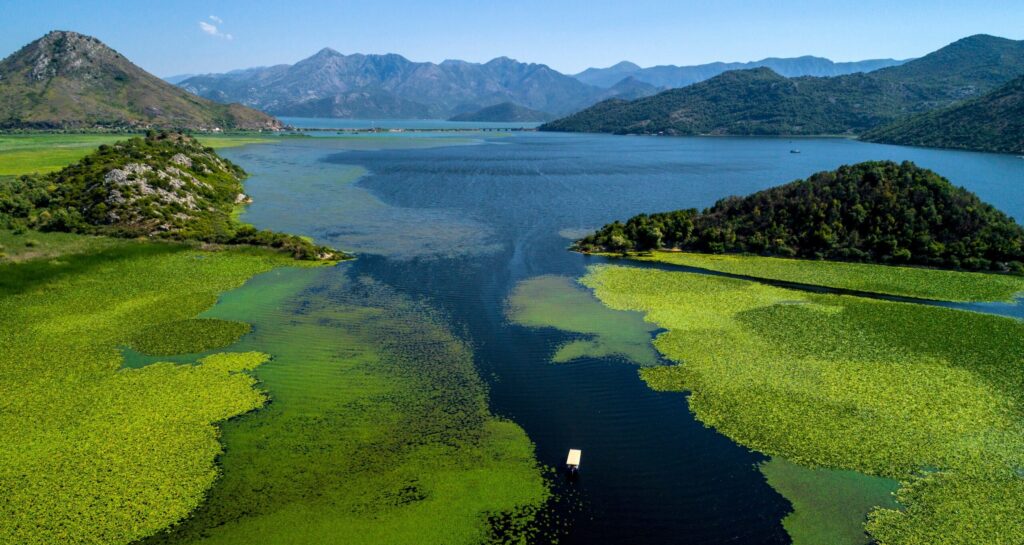 croisière lac skadar vue aérienne montenegro