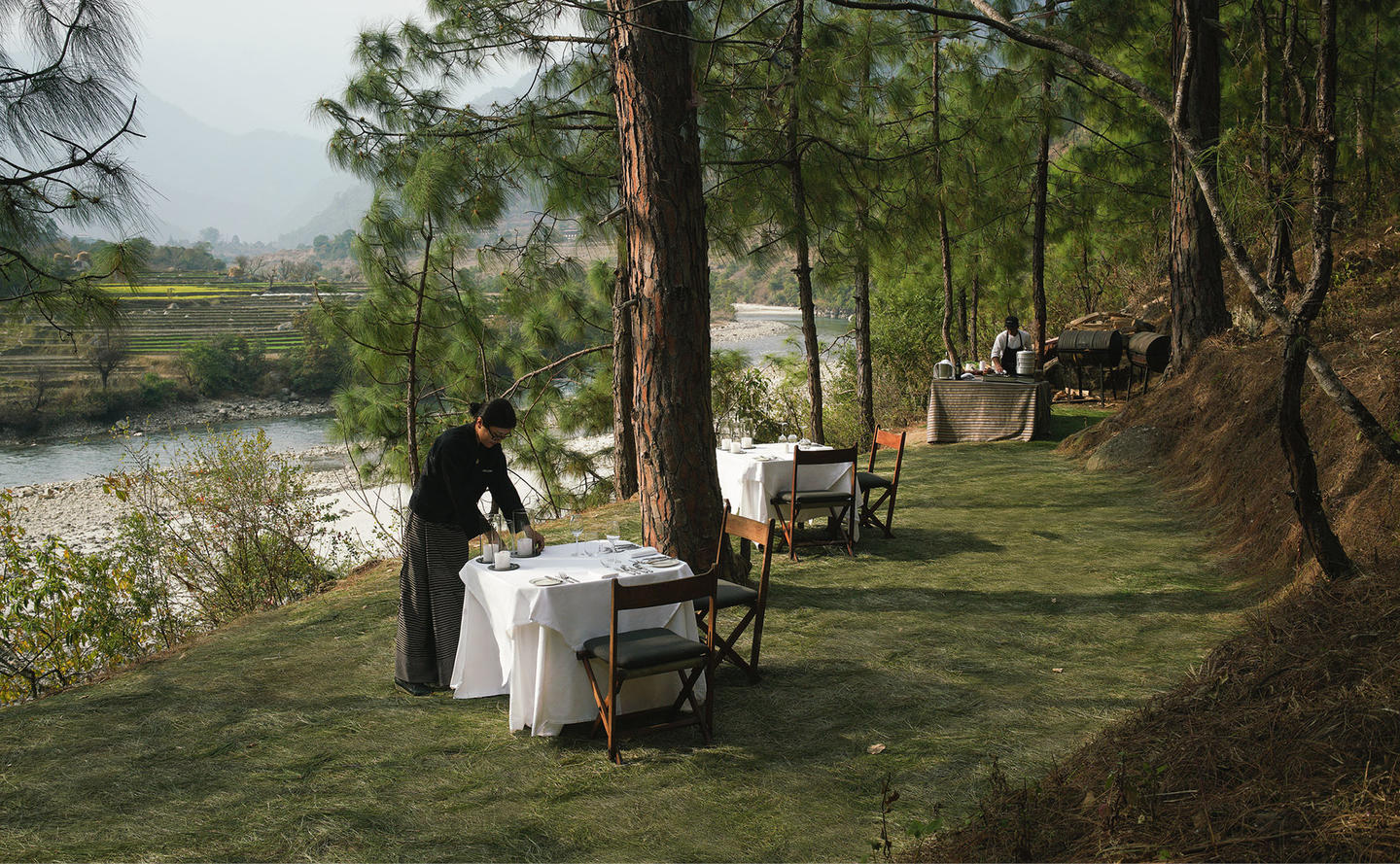 Amankora punakha Bhoutan diner exterieur