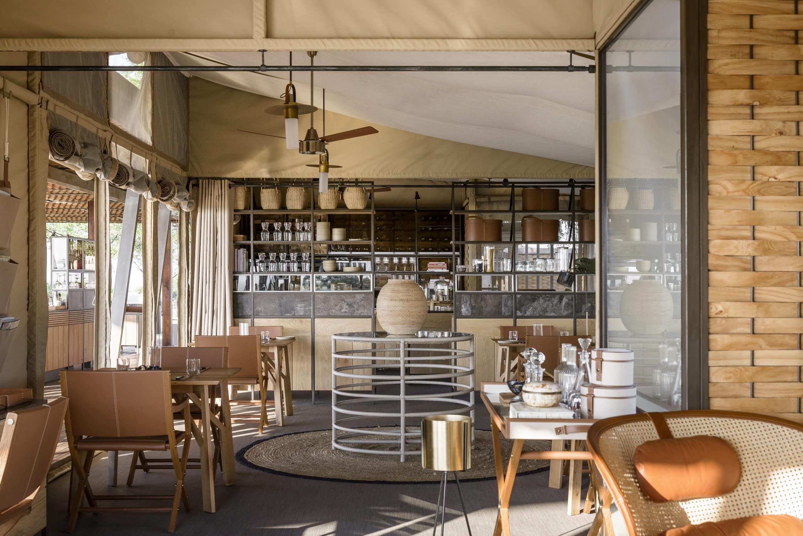 Singita Sabora Tented Camp Main Lodge Dining Area