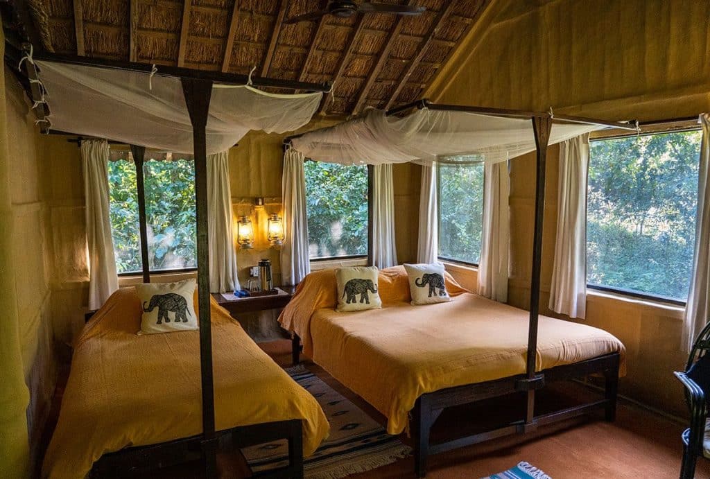 Tiger tops karnali lodge Népal tradtional room