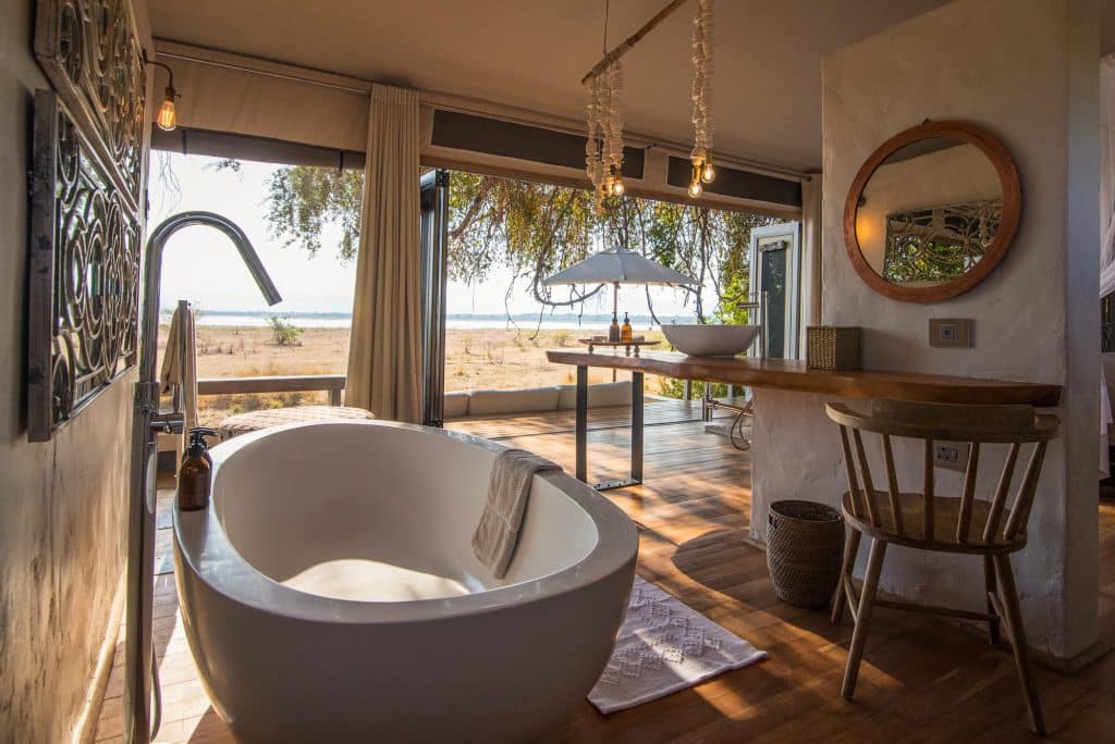 chikwenya camp zimbabwe salle de bain de la chambre