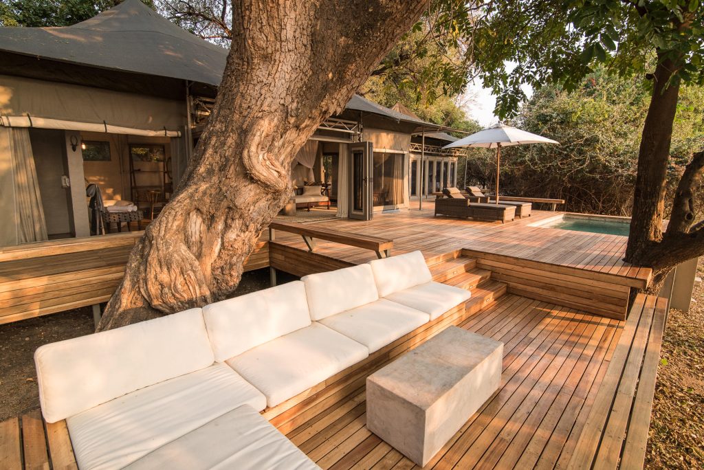 chikwenya camp zimbabwe terrasse privée