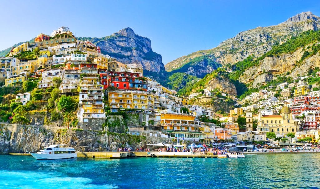 View,Of,Positano,Village,Along,Amalfi,Coast,In,Italy,In