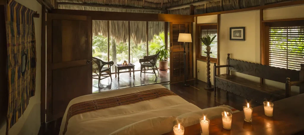 Blancaneaux lodge Belize lit vue