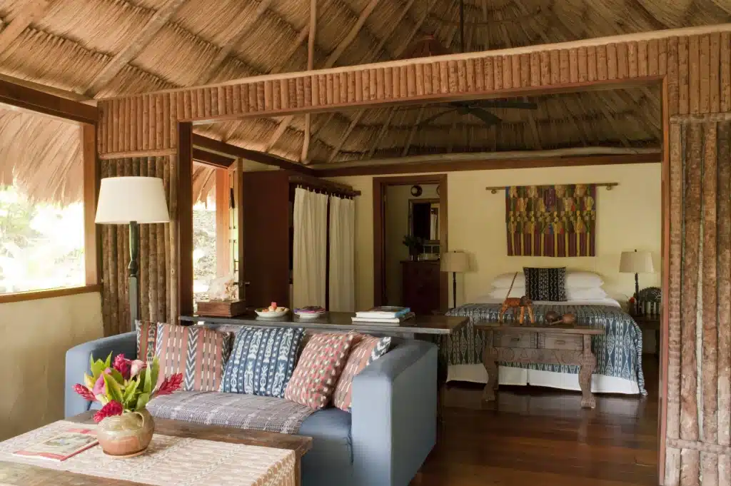 Blancaneaux lodge Belize salon chambre